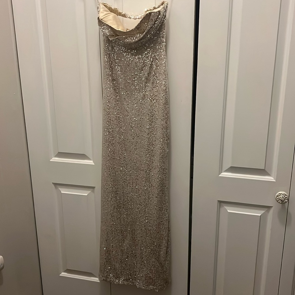 Silver/gold long sequin dress - Picture 3 of 6